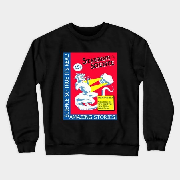 Pulp Scifi Magazine Crewneck Sweatshirt by Dotty42